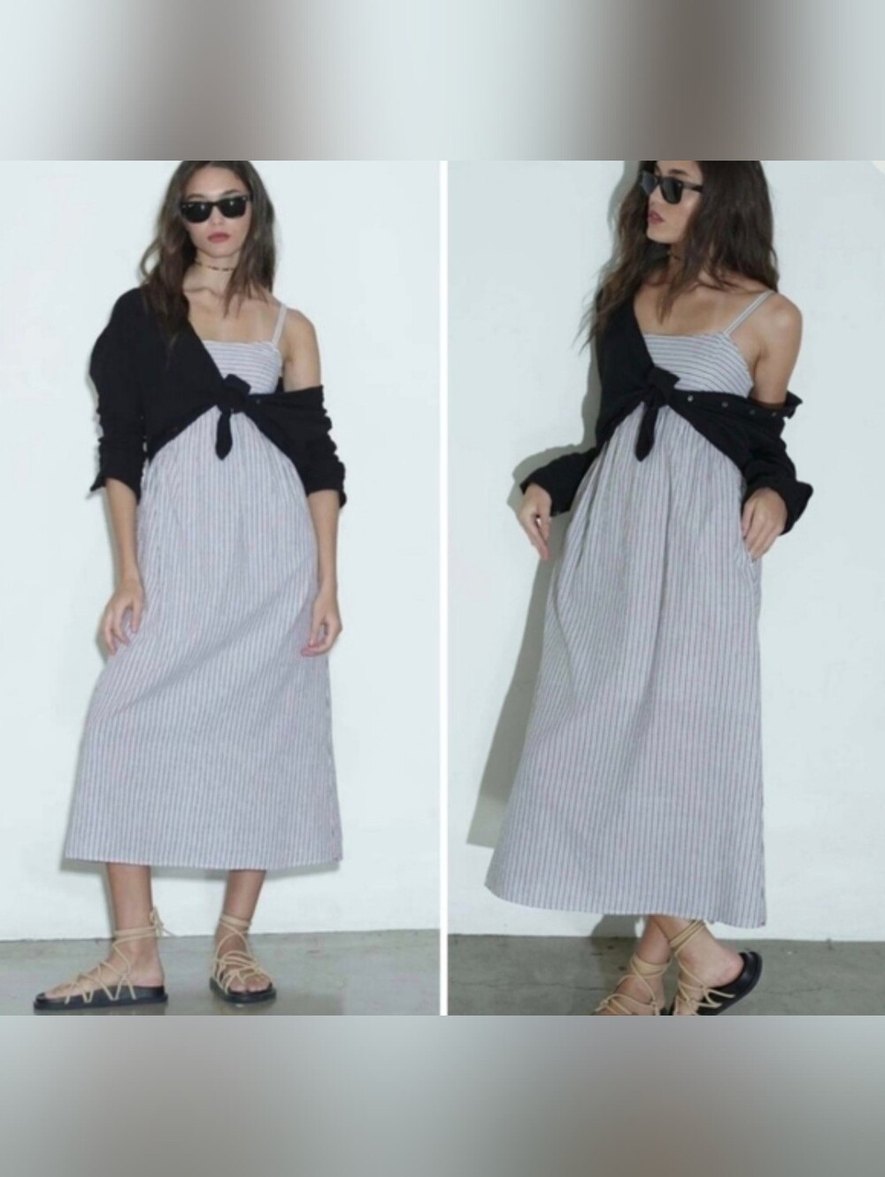 Xirena Flavia Striped Sleeveless Midi Dress XS